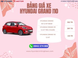 Bảng giá xe I10 2025