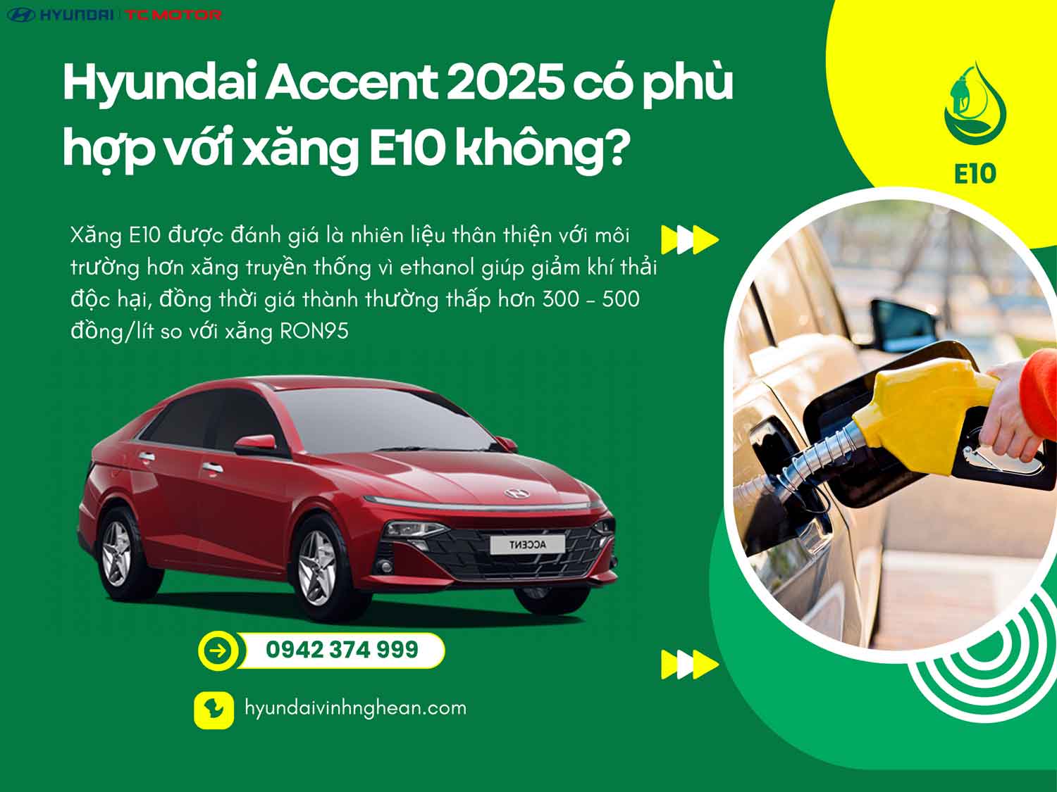 Hyundai Accent 2025 có phù hợp với xăng E10 không?