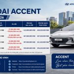 Bảng giá xe Hyundai Accent tháng 9/2026 – Ưu đãi mới nhất tại Nghệ An