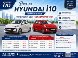 Bảng Giá Xe i10 Tháng 08/2026 Mới Nhất Tại Nghệ An
