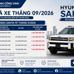 Bảng Giá Xe Hyundai SantaFe Tháng 9/2026 – Ưu Đãi Hấp Dẫn Tại Nghệ An
