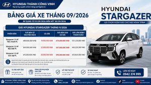 Bảng giá Hyundai Stargazer tháng 9/2026 | Ưu đãi mới nhất tại Nghệ An