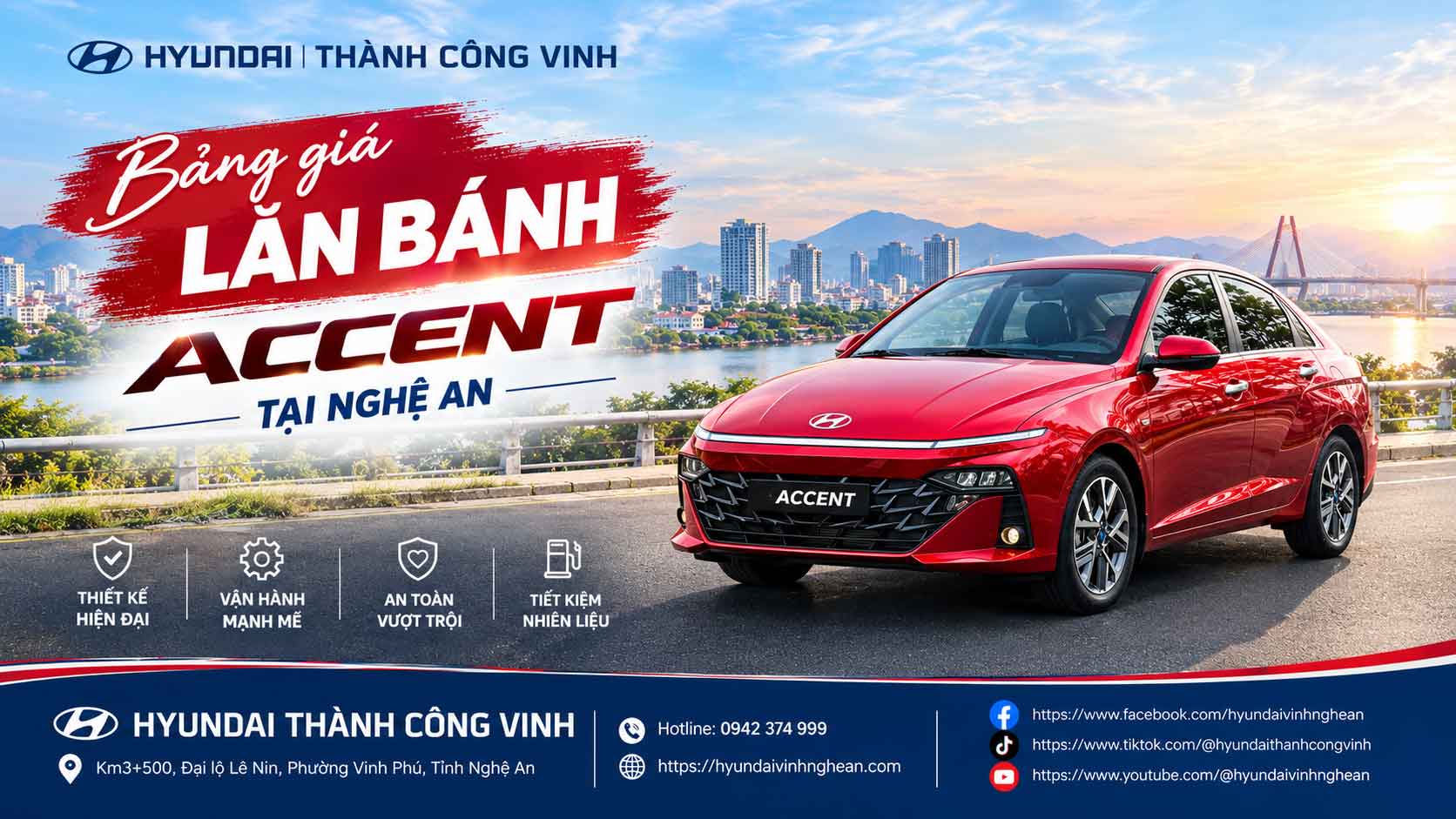 Bảng giá xe Accent lăn bánh tại Nghệ An